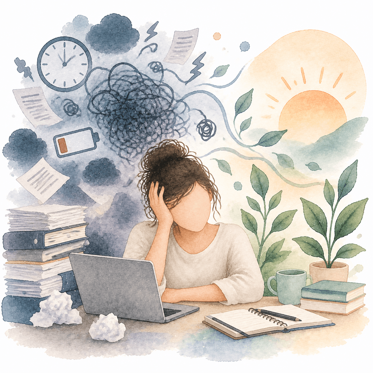 Stress and Burnout resource illustration